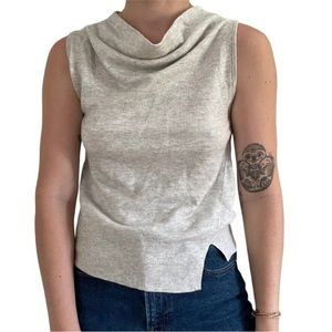 Womens Light Gray 100% Cashmere Soft Preppy Crewneck Sweater Sz S
